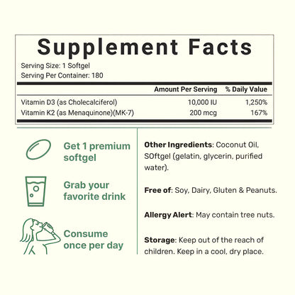 Vitamin D3 + K2 Softgels